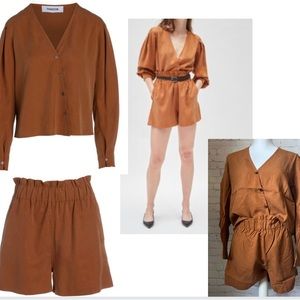 Thakoon short set (2 pc) paper bag shorts & blouse